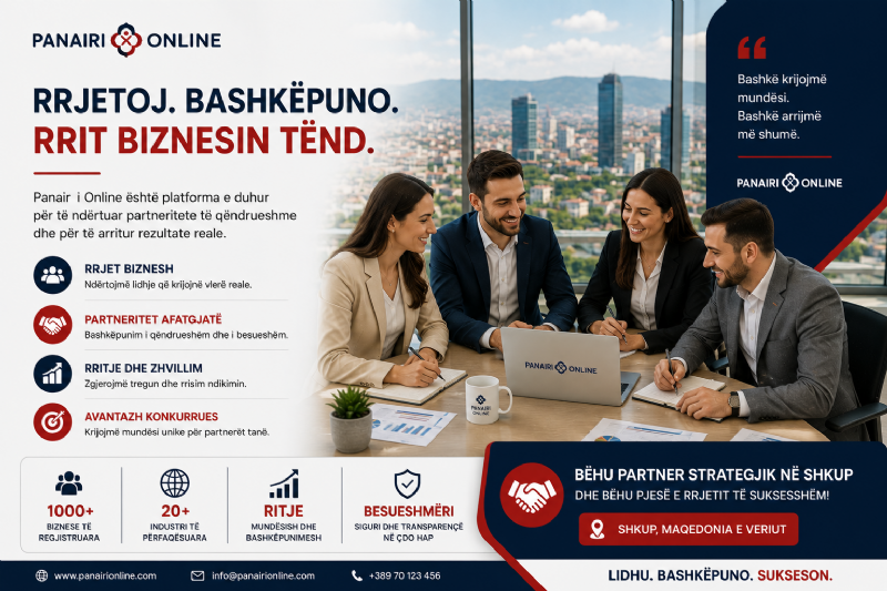 Platforma Panairi Online po krijon partneritete për kompani në Maqedoninë e Veriut që duan të zgjerojnë ndikimin e tyre përtej tregut lokal.